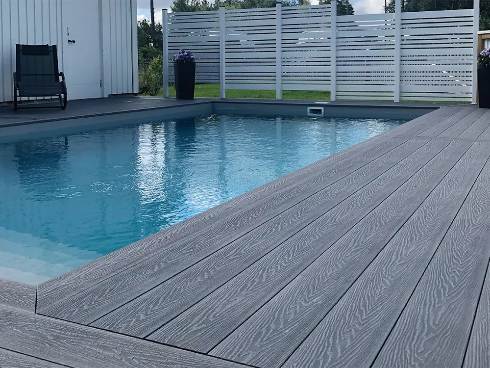 EclipseGrain Waterproof UV Resistant Composite Decking for Poolside