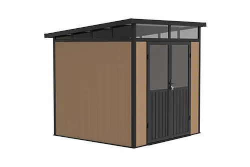 MiniStar WPC Outdoor Storage Shed with Lockable Door
