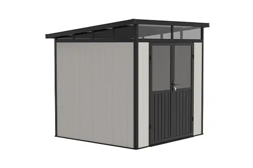 MiniStar WPC Outdoor Storage Shed with Lockable Door